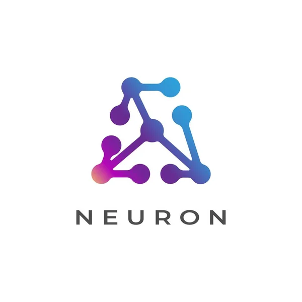 Logo Vectoriel Neuron Formant Lettre Typography Design Symbole Illustration Des — Image vectorielle