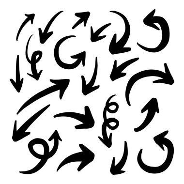 El çizimi oklar hazır. Siyah Ok Koleksiyonu