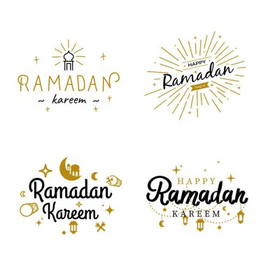 Ramazan Kareem Şablon Koleksiyonu. Bayramın kutlu olsun Typography and Rid Al Fitr Lettering 22