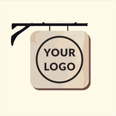 Logo markası için tahtadan açık tabela