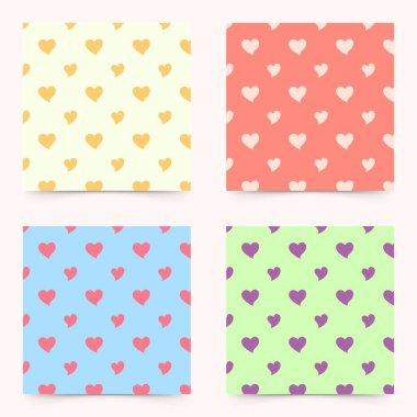 Sevgililer Günü tebrik kartı tasarımı. Kalp Simgesi arka planı. Aşk şekli renkli.