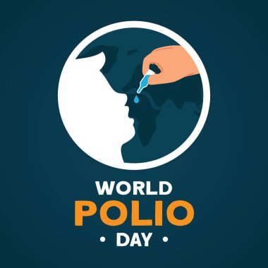 Flat World Polio Day Concept clipart
