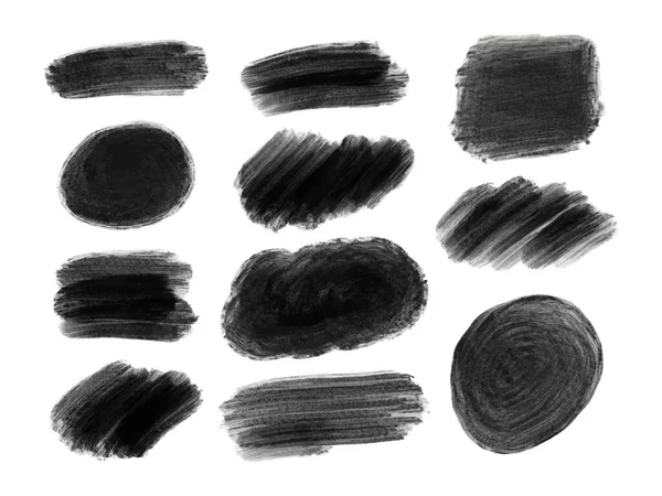 Pincel Tinta Negra Multiplica Transparencia — Vector de stock