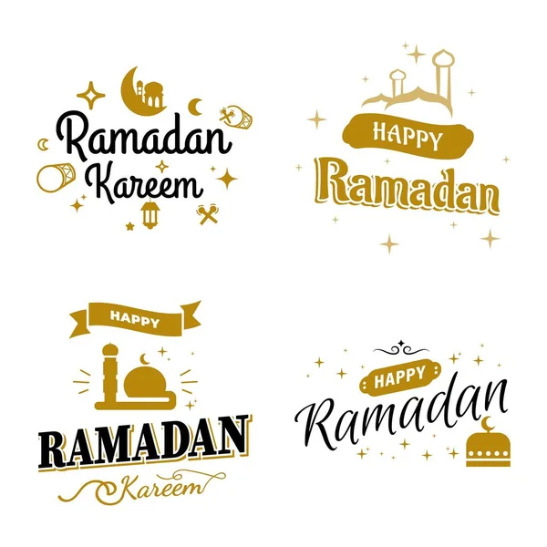 Ramadan Kareem Vector Mall Collection Glad Eid Mubarak Typografi Och — Stock vektor