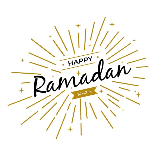 Modèle Vectoriel Ramadan Kareem Joyeux Aïd Moubarak Typographie Lettrage Fait — Image vectorielle