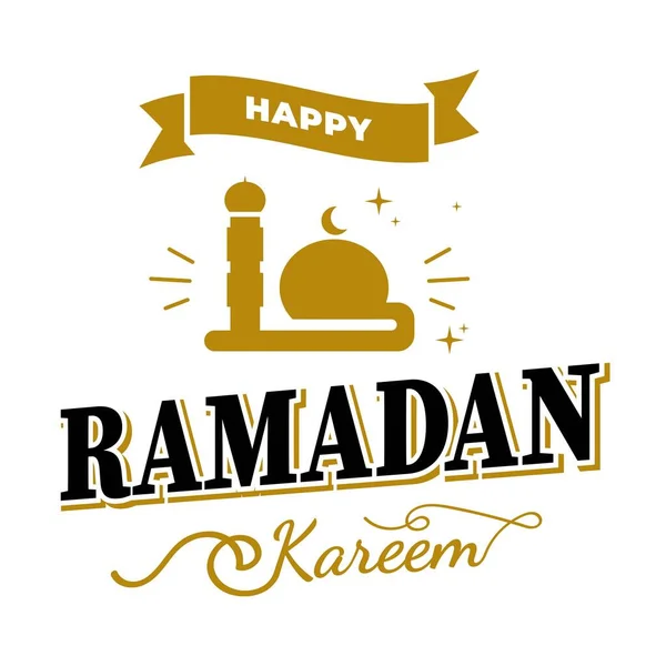 Ramadan Kareem Vector Template Happy Eid Mubarak Typography Lettering Handmade — Vetor de Stock