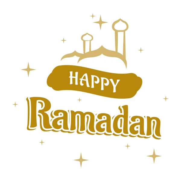 Ramadan Kareem Vector Template Happy Eid Mubarak Typografie Písmo Ručně — Stockový vektor