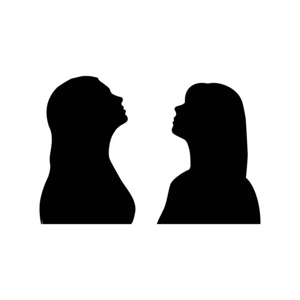 Frauensilhouette Zwei Frauen Von Seite Schwarzer Vektor — Stockvektor