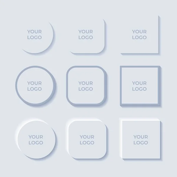 Pneumorfismus Aplikace Ikona Šablona Sada Aplikace Smartphone Logo Mockup — Stockový vektor