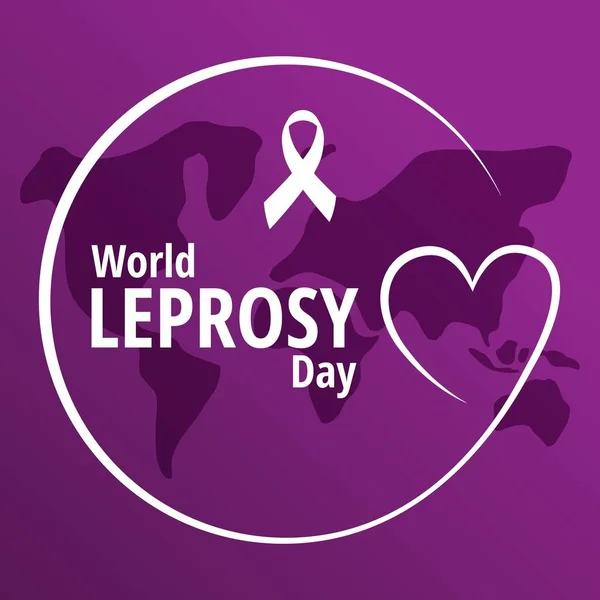 World Leprosy Day Concept Modelo Ilustração Vetorial Com Fita —  Vetores de Stock