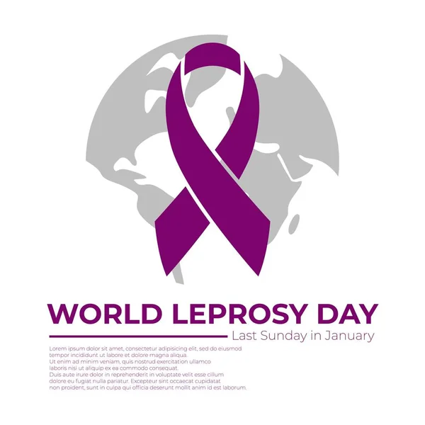 World Leprosy Day Januari Vektor Illustration Med Lila Band — Stock vektor