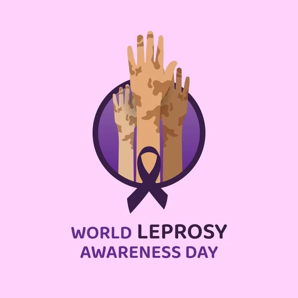 World Leprosy Awareness Day Symbol Social Media Template Banner Poster — Vector de stock
