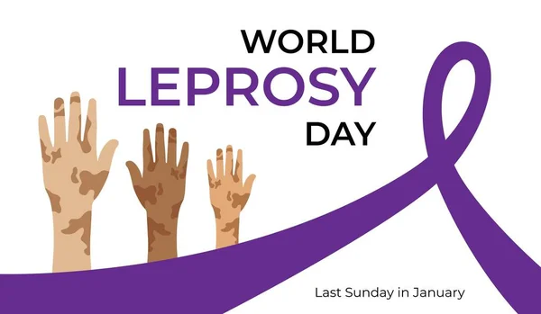 Plantilla Banner Del Día Mundial Lepra Evento Internacional Salud Enero — Vector de stock