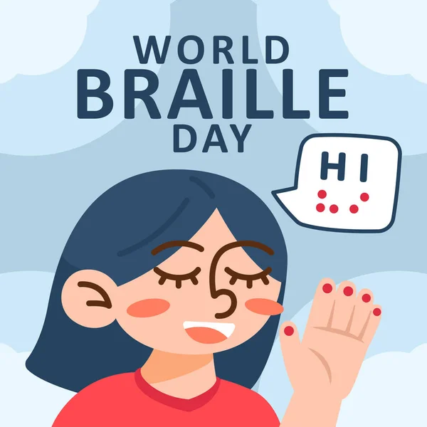 Konzept Zur Illustration Des Welt Braille Tages — Stockvektor