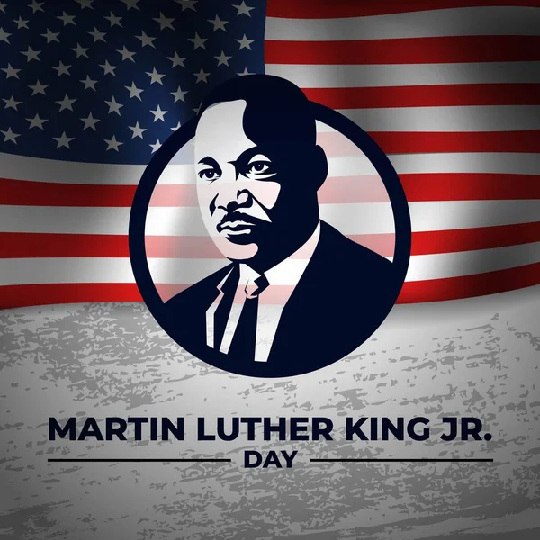 Martin Luther King Conceito Dia Com Eua Bandeira Fundo Poster — Vetor de Stock