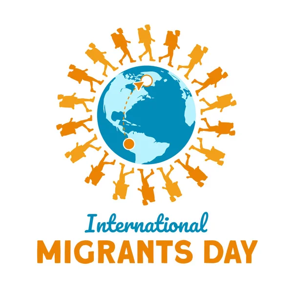 Día Internacional Del Migrante Concepto Refugiado — Vector de stock