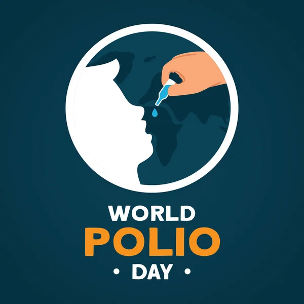 Flat World Polio Day Concept — Διανυσματικό Αρχείο