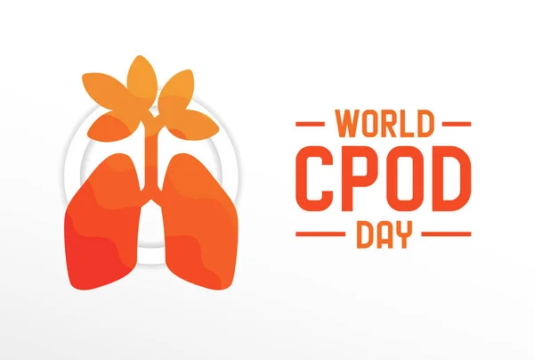 Journée Mondiale Bpco Illustration Bannière Maladie Pulmonaire Obstructive Chronique — Image vectorielle