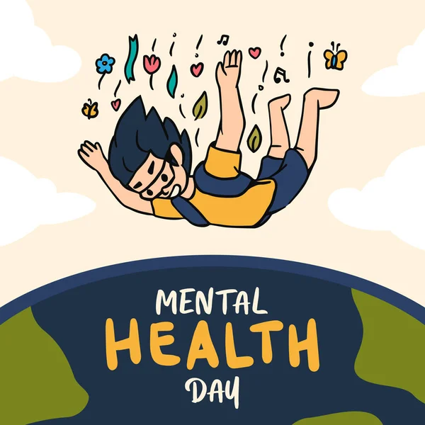 Conceito Dia Mundial Saúde Mental — Vetor de Stock