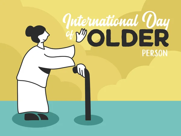 Διεθνής Ημέρα Ηλικιωμένων Εικονογράφηση Γιαγιάς — Διανυσματικό Αρχείο