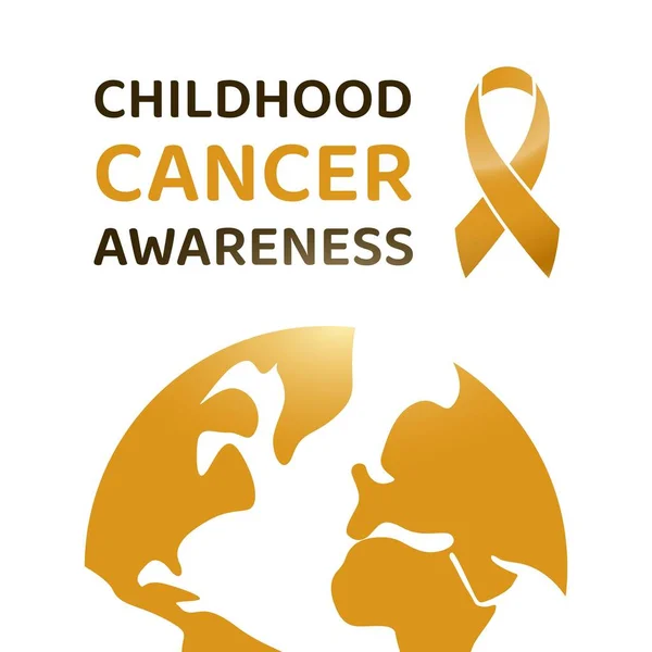 Παιδική Ηλικία Πρότυπο Σύμβολο Ευαισθητοποίησης Του Καρκίνου Χρυσή Κορδέλα Και — Διανυσματικό Αρχείο