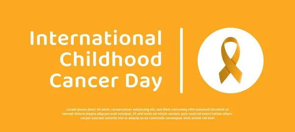 International Childhood Cancer Day Februari Banner Template Ontwerp Met Gouden — Stockvector