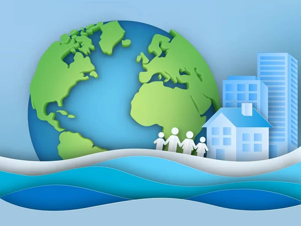 World Water Day Concept Ecology Environment Earth Day Concept — Archivo Imágenes Vectoriales