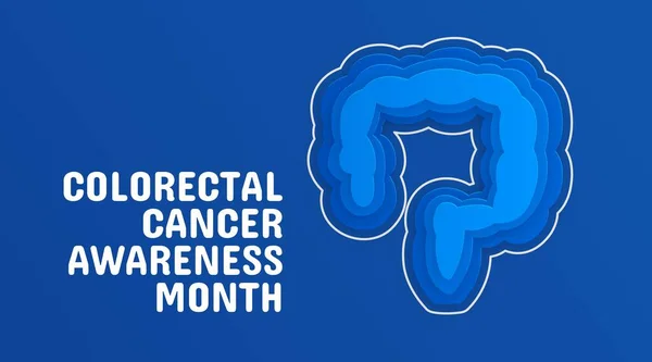 Cholorectal Cancer Awareness Month Colon Disease Design Banner — стоковый вектор