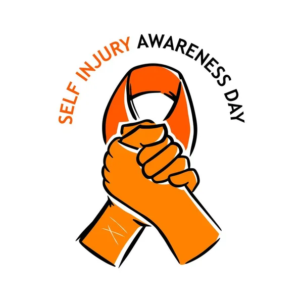 Self Injury Awareness Day Concept Design Siad Days Global Awareness — Stock Vector
