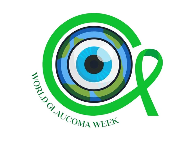 World Glaucoma Week Design Concept Sight Blindness Awareness Day — Vector de stock