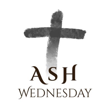 Ash Wednesday Illustration. Ink Cross design