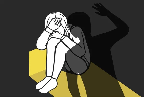 性骚扰的例子 对妇女的暴力和迫害 工作场所的欺侮 平面概念 受害者 男人的手碰女人 — 图库矢量图片