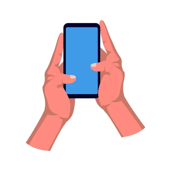 Mains Tenant Des Smartphones Main Tenir Une Illustration Téléphone — Image vectorielle