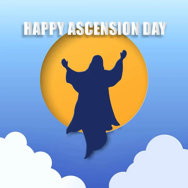 Happy Ascension Day Jesus Christ — Stock Vector