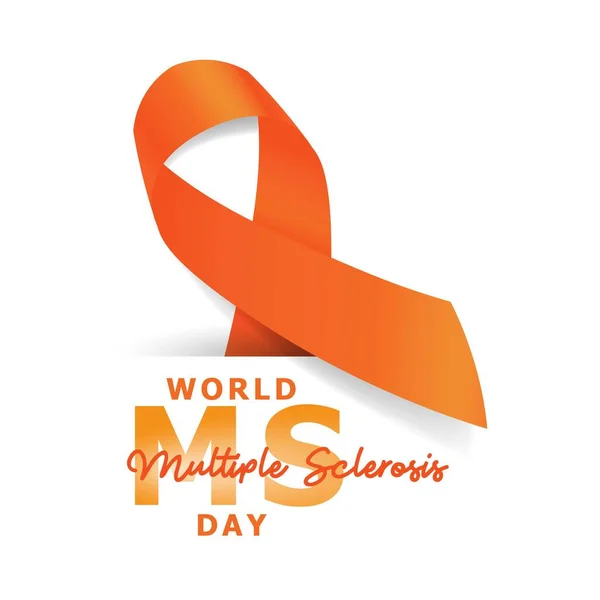 Journée Sclérose Plaques Conception World Day Avec Illustration Ruban Orange — Image vectorielle
