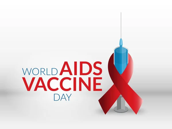World Aids Vaccine Day Design Ruban Rouge Sur Sida Illustration — Image vectorielle
