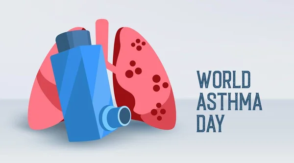 World Asthma Day Design Illustration Respiration Poumons Maladies Pulmonaires Alvéoles — Image vectorielle