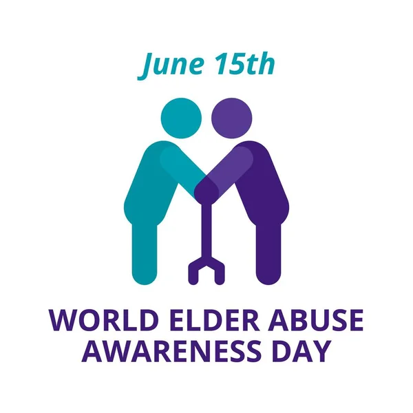 Projekt World Elder Abuse Awareness Day Światowy Dzień Seniora — Wektor stockowy