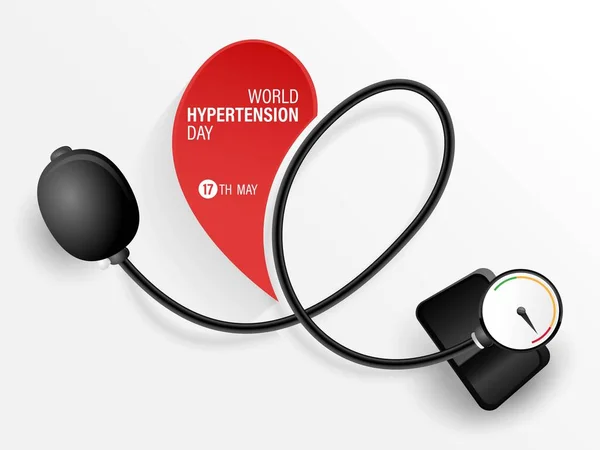 Diseño Del Día Mundial Hipertensión Ilustración Del Indicador Presión Arterial — Vector de stock