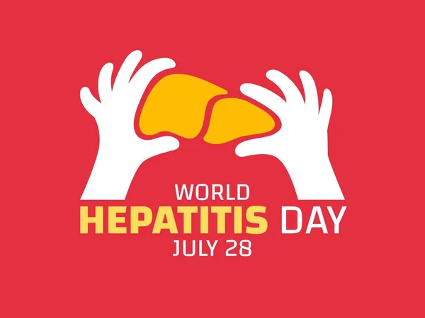 World Hepatit Day Illustration Handhållen Lever Koncept Design — Stock vektor