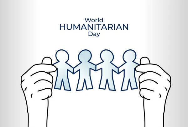 Día Mundial Asistencia Humanitaria Concept Design Mano Sosteniendo Ilustración Papel — Vector de stock