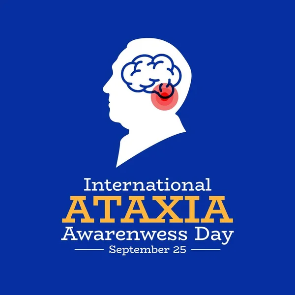 International Ataxia Awareness Day Design Silhouette Old People Cerebellum Brains — Stock Vector