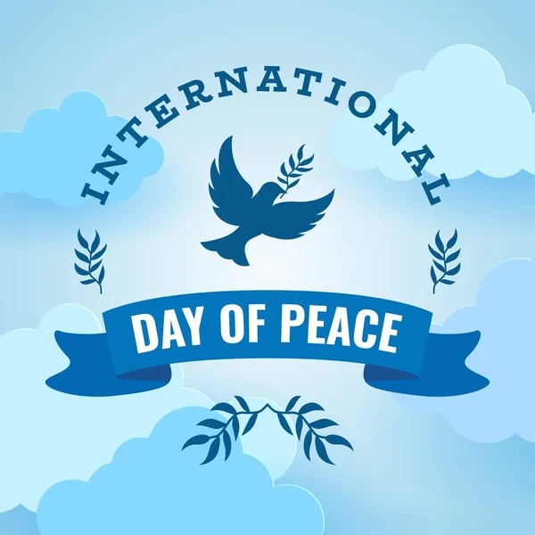 Διεθνής Ημέρα Ειρήνης Σχεδιασμός Παγκόσμια Ημέρα Ειρήνης Εικονογράφηση — Διανυσματικό Αρχείο