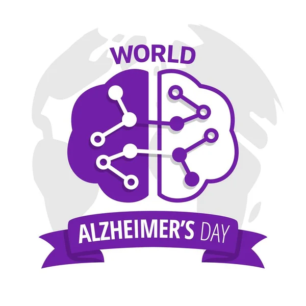 Konzeptgestaltung Zum Welt Alzheimer Tag Illustration Zum Alzheimer Bewusstsein — Stockvektor