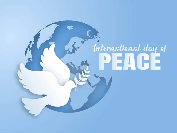Día Internacional Paz Recorte Papel Del Día Internacional Paz Con — Vector de stock