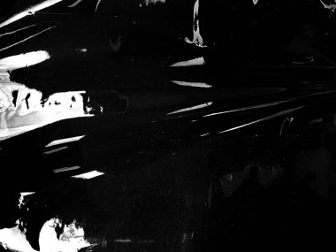 Siyah şeffaf plastik ambalaj dokusu arka planda. Poster tasarımı ve fotoğraf kaplama efekti için gerçekçi plastik. Kırışık plastik yüzey