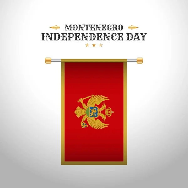 Montenegro Giorno Dell Indipendenza Appeso Bandiera Sfondo Illustrazione — Vettoriale Stock