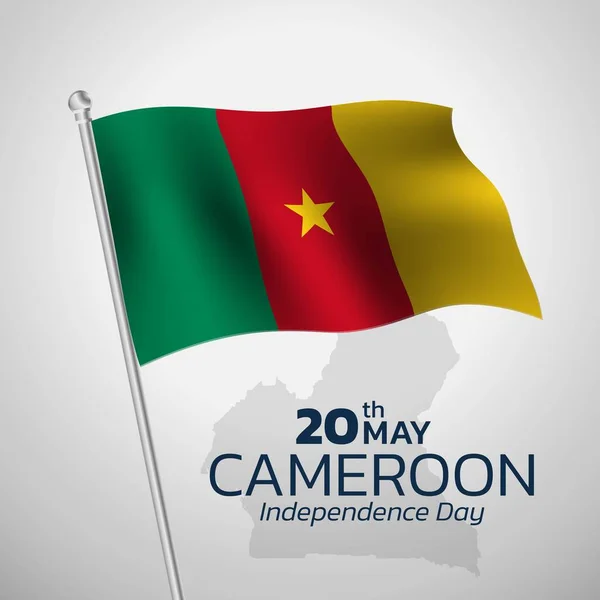 5月20日喀麦隆国庆快乐 喀麦隆独立日背景 — 图库矢量图片