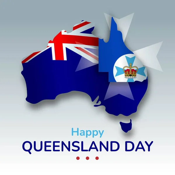 Boldog Queensland Nap Ausztrália Vector Illusztráció — Stock Vector