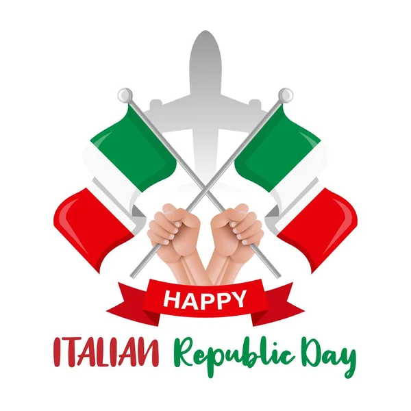 Olaszország Köztársasági Nap Banner Design Sablon Olaszország Napja Háttér Illusztráció — Stock Vector